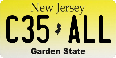 NJ license plate C35ALL