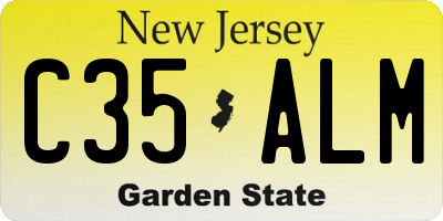 NJ license plate C35ALM