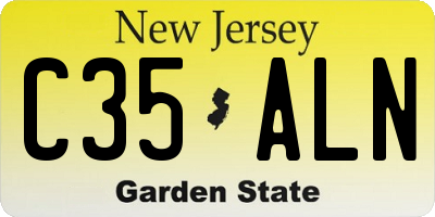 NJ license plate C35ALN