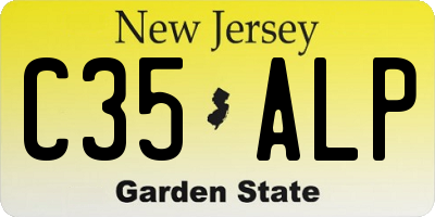 NJ license plate C35ALP