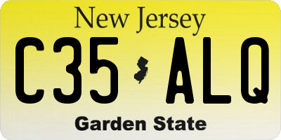 NJ license plate C35ALQ
