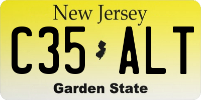 NJ license plate C35ALT
