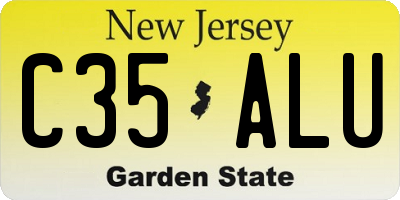 NJ license plate C35ALU
