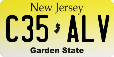 NJ license plate C35ALV