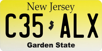NJ license plate C35ALX