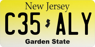 NJ license plate C35ALY
