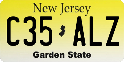 NJ license plate C35ALZ