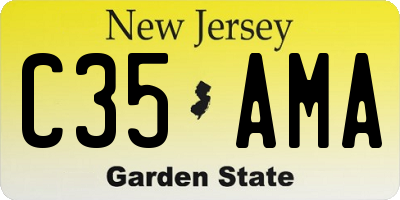 NJ license plate C35AMA