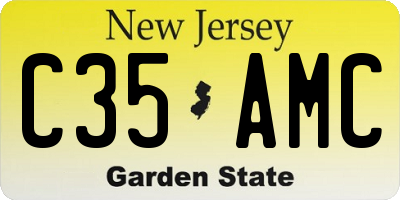 NJ license plate C35AMC