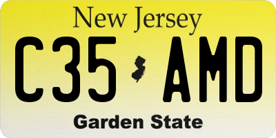 NJ license plate C35AMD