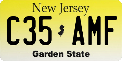NJ license plate C35AMF
