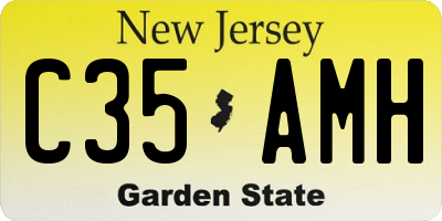 NJ license plate C35AMH