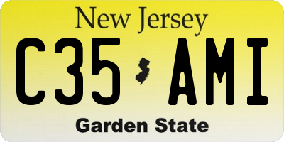 NJ license plate C35AMI