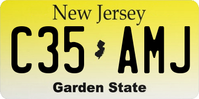 NJ license plate C35AMJ
