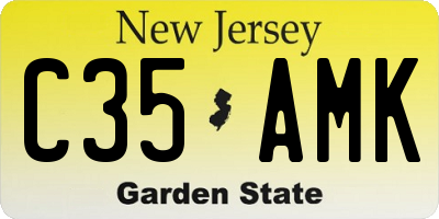 NJ license plate C35AMK