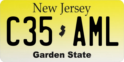 NJ license plate C35AML