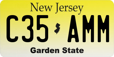NJ license plate C35AMM