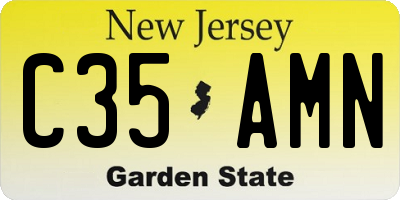 NJ license plate C35AMN