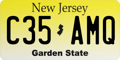 NJ license plate C35AMQ