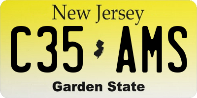 NJ license plate C35AMS