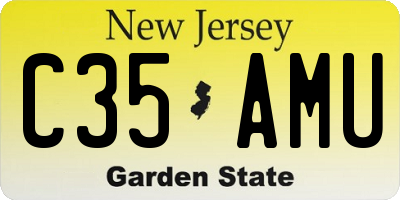 NJ license plate C35AMU