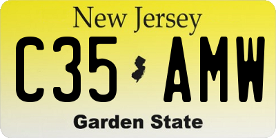 NJ license plate C35AMW