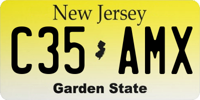 NJ license plate C35AMX