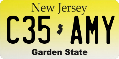 NJ license plate C35AMY