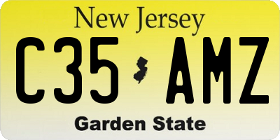 NJ license plate C35AMZ