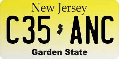 NJ license plate C35ANC