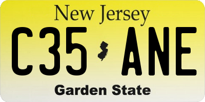 NJ license plate C35ANE