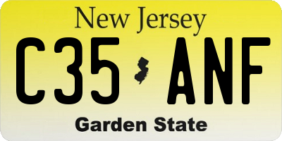 NJ license plate C35ANF