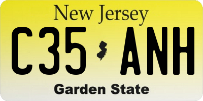 NJ license plate C35ANH