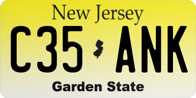 NJ license plate C35ANK