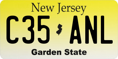 NJ license plate C35ANL