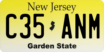 NJ license plate C35ANM