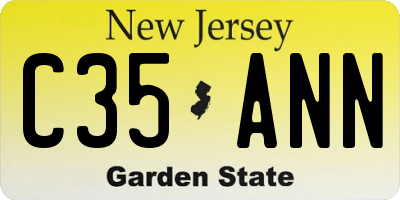 NJ license plate C35ANN