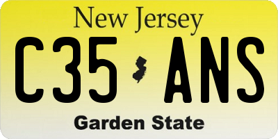 NJ license plate C35ANS