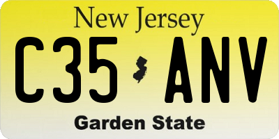 NJ license plate C35ANV
