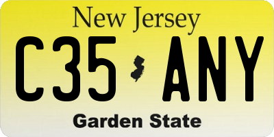NJ license plate C35ANY