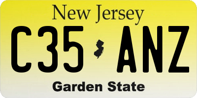 NJ license plate C35ANZ