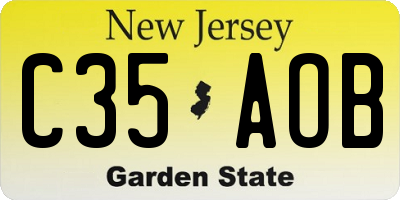 NJ license plate C35AOB