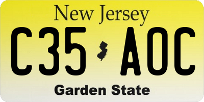NJ license plate C35AOC