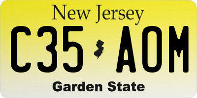 NJ license plate C35AOM