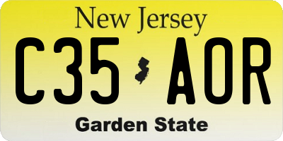 NJ license plate C35AOR