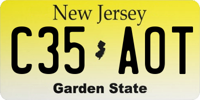NJ license plate C35AOT