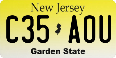 NJ license plate C35AOU