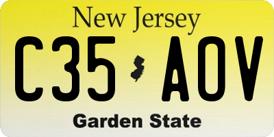 NJ license plate C35AOV