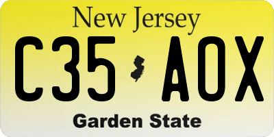NJ license plate C35AOX
