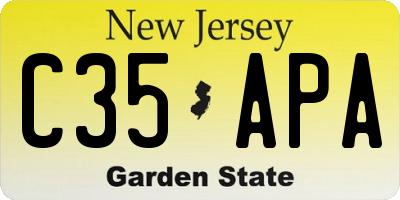 NJ license plate C35APA